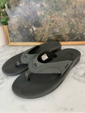 REEF Fanning Bottle Opener Sandals Flip Flop Gray Mens Size 13